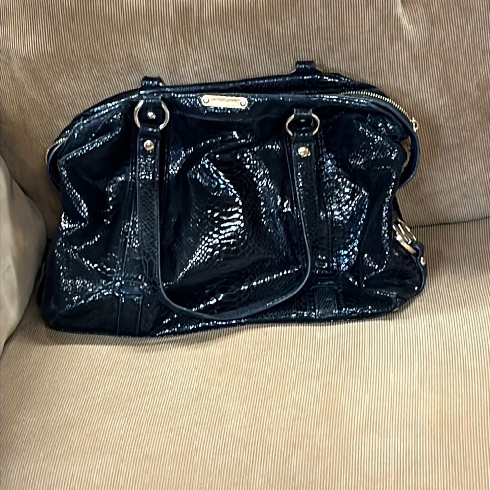 Elegant Black Patent Leather Women's Bag